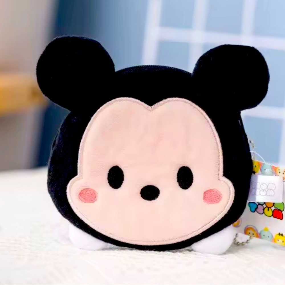 Disney Mickey Mouse Plush Coin Purse Zipper Change Purse Mini Wallet NWT​